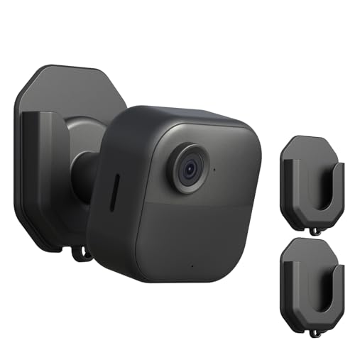 2 Pack Blink Camera No Drill No Screws Wall Mount Bracket for Blink Outdoor 4 /Blink Mini/Mini 2 /Blink Indoor Cameras HBV Adhesive Mount(KMOUANTS Black Wall Mount for Blink Cameras)