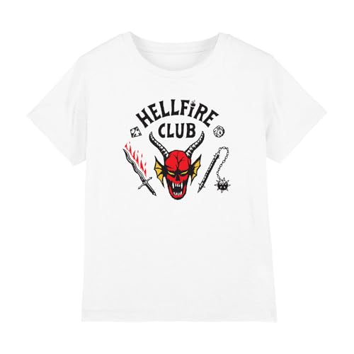 Stranger Things Hellfire Club Kids T Shirt White 12-13