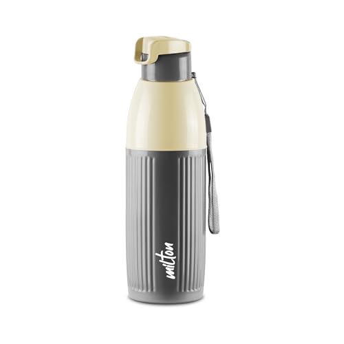 Milton Steel Sierra 600 Insulated Inner Stainless Steel Water Bottle, 1 Piece, 520 ml, Grey| Easy Grip | Leak Proof | Hot or Cold | School | Office |Treking | Travel Bottle