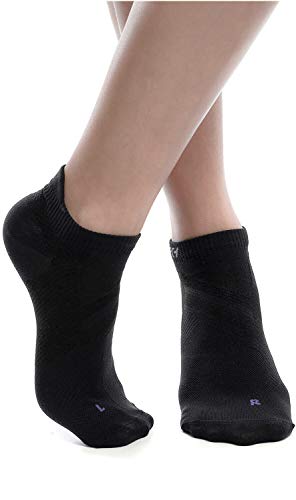 ZaTech kurze Plantarfasziitis Socken, Kompression Socken, Stützsocken, für Damen und Herren (Schwarz, L, 41-43)