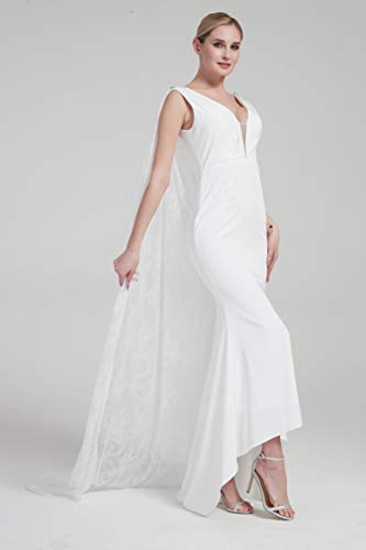 Bridal Wedding Shoulder Capes Wedding Bridal Veil Cathedral Length Lace Veil Ivory S116 (Ivory) #TOP1