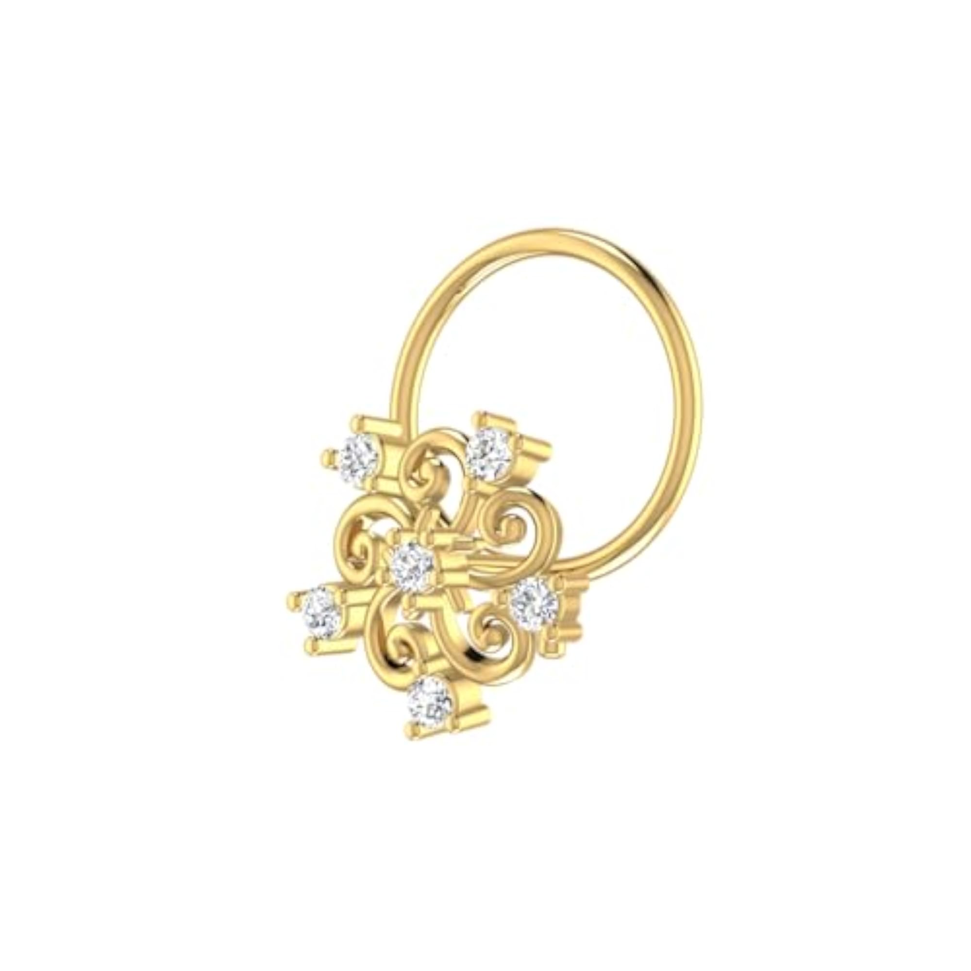 Women's 14Kt Yellow Gold Stud Nosering, Timeless