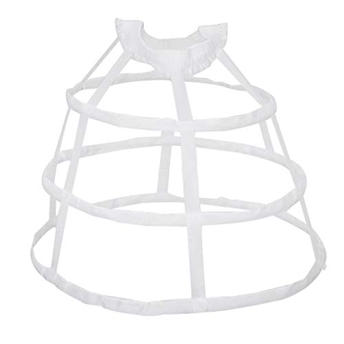 Women's 3 Hoops Petticoat Hollow Out Birdcage Skirt - White, Size 45x55cm, Knee Length, Modern Style, Nylon/Spandex Fabric, Formal Event Skirt