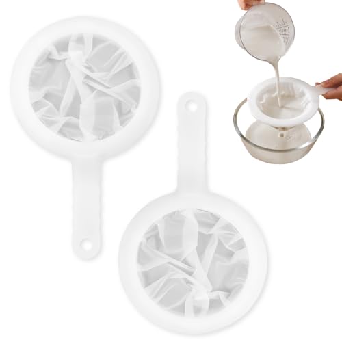 Sieb Fein,1Stück Feines Sieb Mit Griff 400 Mesh Haarsieb Küche Netzsieb Ultrafeines Trichterfilte für Food Fine Sieve,Kitchen Sieve Filter Strainer for Milk,Juice, Wine,Soy Milk