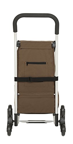 Shopping Trolley Bo Time - Large Handle Large Wheels Large Capacity 52L - 100% Aluminum Chassis - Bag Polyester 600D (Brown)