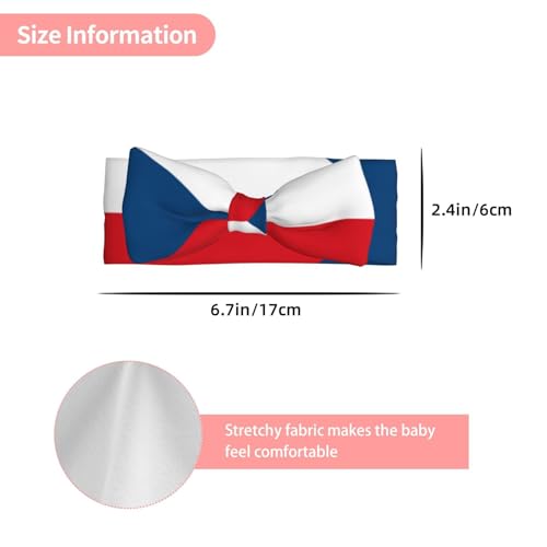 Czech Flag Baby Headbands Soft Nylon Hairbands with Stretchy Bows Girls Hair Accessories for Newborn Infant Toddler Kids3
