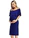 MissQee Maternity Dress Over The Shoulder Maternity Dress Casual Maxi Dress (L,...