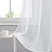 PONY DANCE Cortinas Visillos Blancos para Ventanas Dormitorio - Cortinas Gasa Semitransparentes...