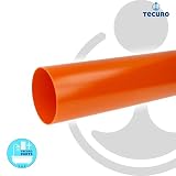 tecuro Rura wykończeniowa 1 m, do rury odpływowej podłogowej/rury drenażowej, z systemem zatrzaskowym, PVC U czerwona (Ø 80 mm)