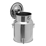 304 Stainless Steel Milk Can, 10L/2.64Gallon Milk Can with Faucet, Metal Water Beverage Drink Dispenser with Sealed Lid for Milk and Wine Liquid Storage (10L)