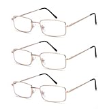 Pack 3 Lunettes Métalliques Homme Même Coloris:Notre pack inclut 3 paires de lunettes de lecture avec cadre métallique doré, dotées d'un design classique masculin : lignes épurées, finitions sobres et allure élégante, adaptées aux styles de tous les hommes. Parfait pour disposer d'une paire à la maison, au bureau et dans votre sac, sans jamais manquer de clarté — tout en préservant un look raffiné au quotidien.