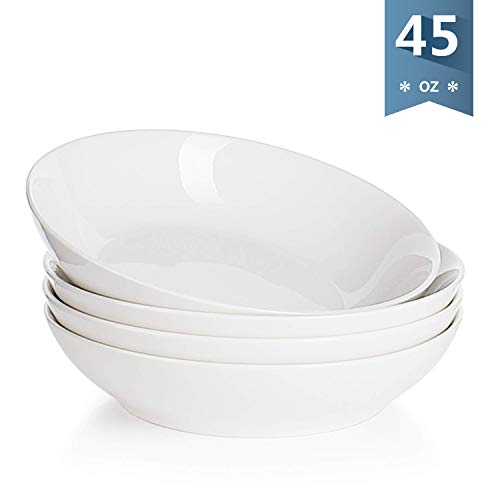 Sweese 113.101 Porcelain Large Salad Pasta Bowls - 45 Ounce 1.3 Quart
