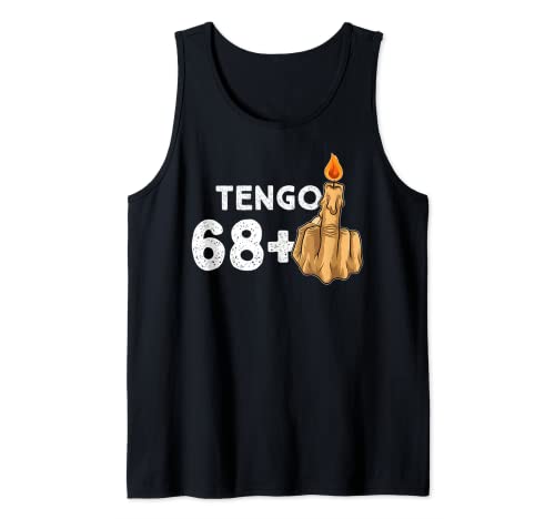 68+1 Dedo Medio Vela De Cumpleaños Para El 69º Cumpleaños Camiseta sin Mangas