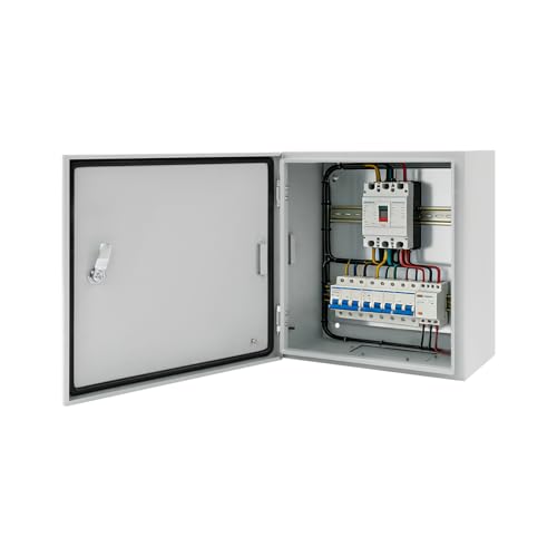 Boîtier hermétique pour électricité - Boîtier électrique avec plaque de montage amovible et serrure de sécurité - Protège l'électricité - Haute résistance aux conditions météorologiques - IP65-IK08