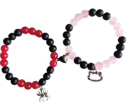 Spider Friendship Magnetic Bracelets, 2 Pcs, Stone Beads, Stretch Charm Bracelets for Couple (3D SPIDER AND KITTY) (B0DDQV7WR9) Amazon Price History, Amazon Price Tracker
