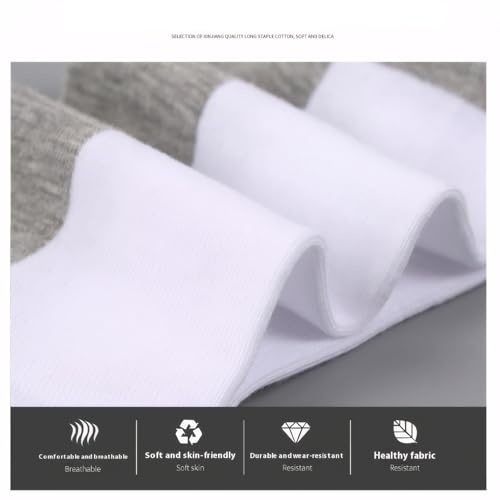 Boys White Crew Dress Socks 6 Pairs Big Kids Seamless School Uniform Daily Cotton Ankle Socks 3-12Y Stocking Stuffers3