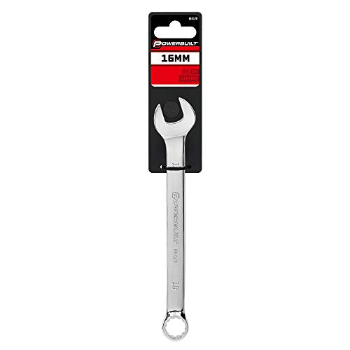 Image of Powerbuilt 16mm Combination Wrench, Metric 12 Point Double Ended Box and Open End, 15 Degree Offset - 644120