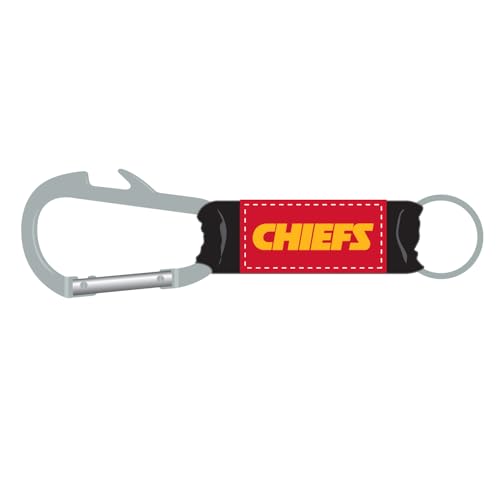 Denco Kansas City Chiefs Carabiner Keychain with Bottle Opener, Metal,