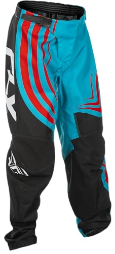 Fly Racing Pantalones juveniles F-16 (cian/negro/rojo, US 22)