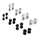 LEEQ 8 Paia di Orecchini Rhode Acciaio Inossidabile Chirurgico Anallergici per Uomo Donna, Diametro 3mm 5mm 6mm 8mm（Argento Nero） immagine