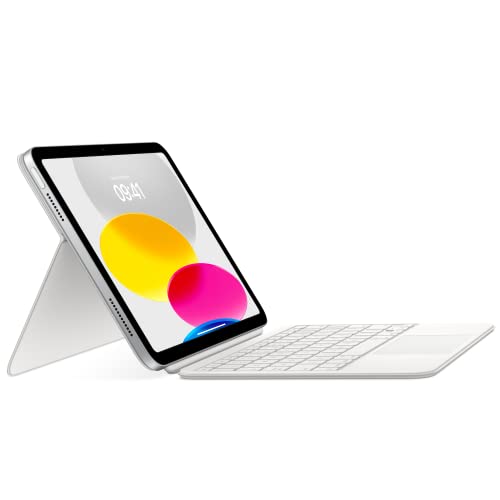 Image of Apple Magic Keyboard Folio: iPad Keyboard and case for iPad (10th Generation), Detachable Two-piece Design that attaches magnetically, Built-in trackpad, Italian - White