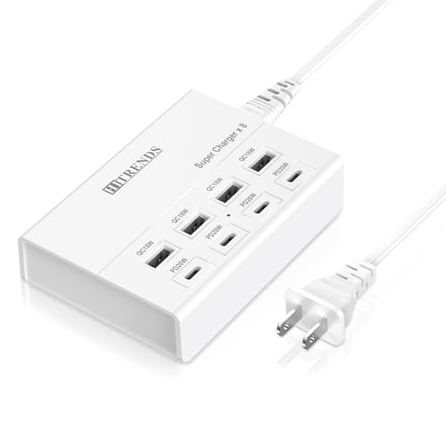 Cargador USB para eliminar cables en casa con estación de carga de 8 puertos y 50W