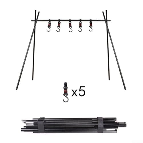 Perchero portátil de aleación de aluminio ideal para barbacoas, picnics y secado al aire libre (pequeño)