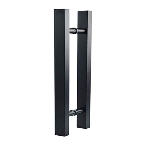 Manija de Puerta de Granero con Barra en T de 300 mm, KAIISSA Acero Inoxidable, dos Lados, Cobertizo de Vidrio, Tirador de Puerta, Empuje de Baño, Puerta Corredera, Tirador, Herrajes, Negro Mate Cover