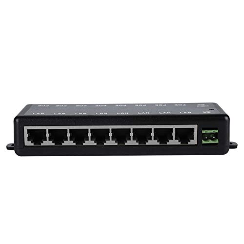 Switch PoE, Adaptador PoE de CC 12 V a 48 V con 8 interfaces para dispositivos de red miniatura 2