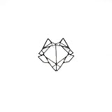  Cabeza de lobo Origami metal 24 x 22 mm x5 24x22 mm plata