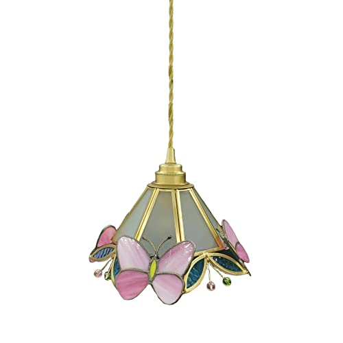 Suspension nordique E27 en vitrail de 8,67 pouces avec hauteur réglable de plafond