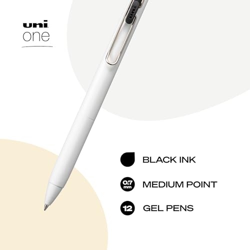 uniball one Retractable Gel Pens, Medium Point (0.7mm), Black Ink, 12 Pack - image 3