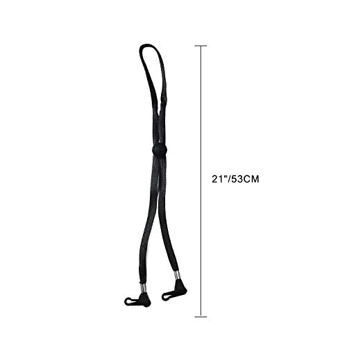 10 Pack Mask Lanyard - Adjustable Ear Pressure Relief Safety Holder & Hanger with with Clasps Extension Hook for Adult and Child Black