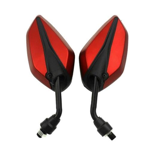 Espejos retrovisores moto 10mm color rojo para Kawasaki juego de dos piezas laterales