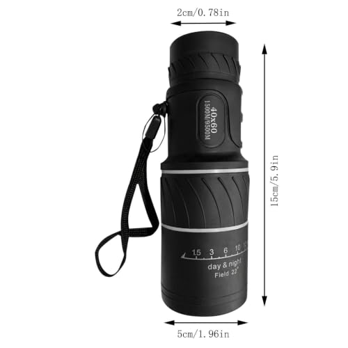 40x60 Small Monocular Telescope, HD High Powered Compact Lightweight Monoculars,Black Striped Design Mini Telescope for Watching Hiking Travelling Stargazing Outdoor Adventures Cruise Ship - image 2