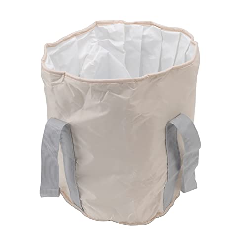 Collapsible Foot Bath Basin,Double Layer Foot Bath Basin with Storage Bag Portable Travel Collapsible Foot Basin Folding Foot Bath Tub for Outdoor(beige)