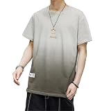 [Goodfeel] tシャツ メンズ 夏服 丸首 プリント 半袖 グラデーション 速乾性 大きいサイズ 柔らかい 軽い ファッション ゆったり 涼しい
