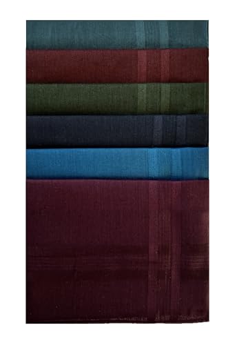 Style Square Mens Handkerchiefs 100% Pure Soft Cotton Handkerchief Pattern Coloured Pocket Square Hankies Great Gift 43 x 43 cm (Assorted Set of 6 - AS-80280)