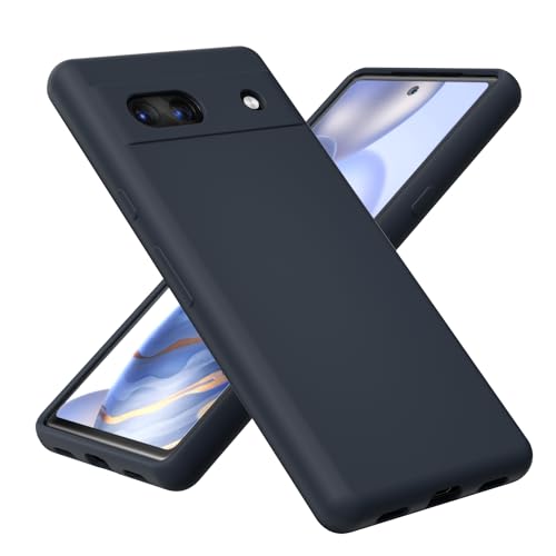 Funda Google Pixel 7a azul medianoche protectora de silicona líquida para Pixel 7A 2023