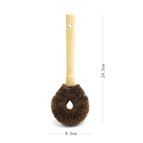 Image of 4 PCS Coconut Coir Dish Brush Household Cleaning