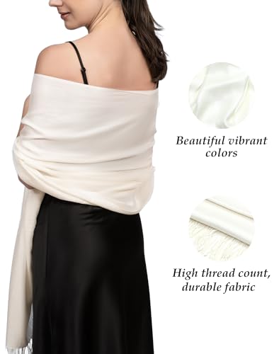 Achillea Soft Silky Pashmina Scarf for Women – Shawl Wrap for Evening Dresses, Bridesmaids, Weddings & Everyday Wear