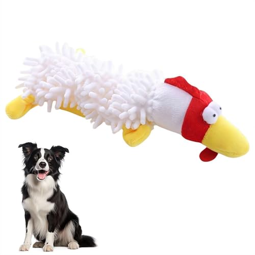 Large Dog Toys Dog Toys for Aggressive Chewers, 2026 New Indestructible Duck Dog Toy, Durable Squeaky Chew Toy for Large Small Dogs, Calming Tough Stuffed Plush Puppy Toys for Anxiety Relief (chicken)