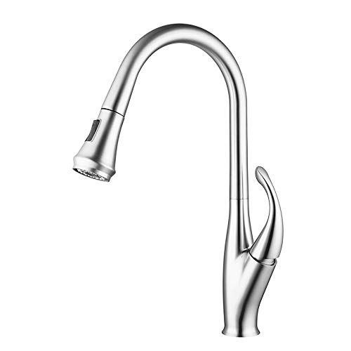Robinet de cuisine avec douchette extractible double jet chrome 360°