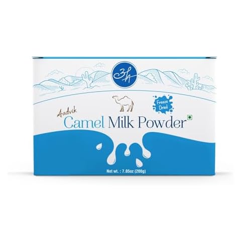 Aadvik Freeze Dried Camel Milk Powder | Pasture Grazed | Pure and Natural | Whole A-Grade Non GMO Shelf Stable Milk Powder 0.702 Oz x 10 Sachets | 7.2 Oz Cover