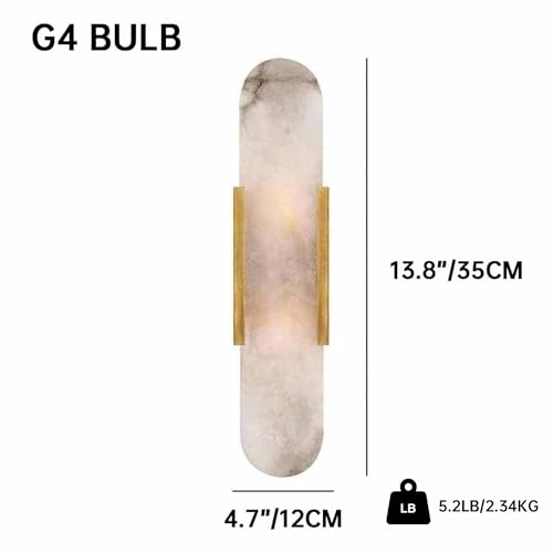 Image of Natural Alabaster Wall Sconces Set of 2 Marble Wall Lamp Bathroom Vanity Light Fixtures Alabaster Sconce Lighting White Stone Wall Mount Lamp for Bedroom Living Room Hallway Stairs Kitchen