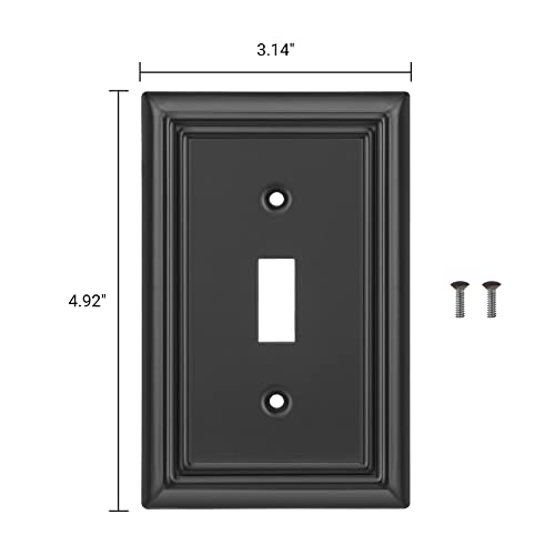 Dewenwils Metal Duplex Wallplates, Black Finish Outlet Covers For Electrical Outlets, 4-Pack #TOP5