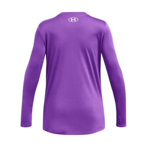 Image of Under Armour Girls' Tech Big Logo Printed Long Sleeve, (526) Lavish / / Salt Purple, Small