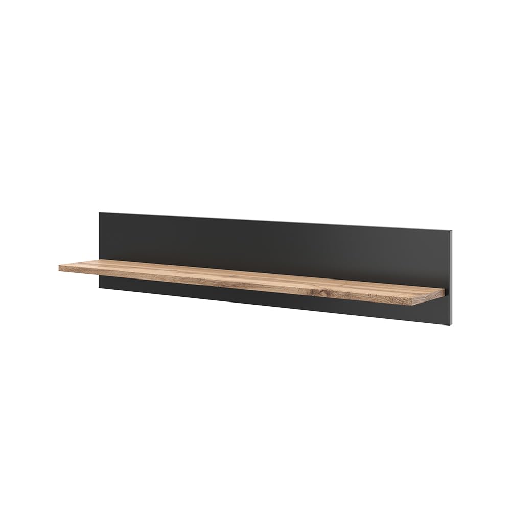 Vicco Wandregal Amber – hängendes Regal in Eiche Wotan, 100 × 20 cm