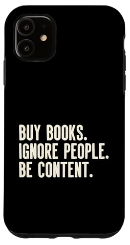 �{���w������ Ignore People Be Content Library Reader �X�}�z�P�[�X iPhone 11 �p