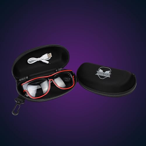 Image of Hookaba LED Jam Shade Party Glasses | Unisex Wireless Light-Up for DJ Night, Live Concerts, Halloween, Birthdays | Neon Specs for Boys, Girls, Kids | Dynamic Colors for Carnival & Clubbing